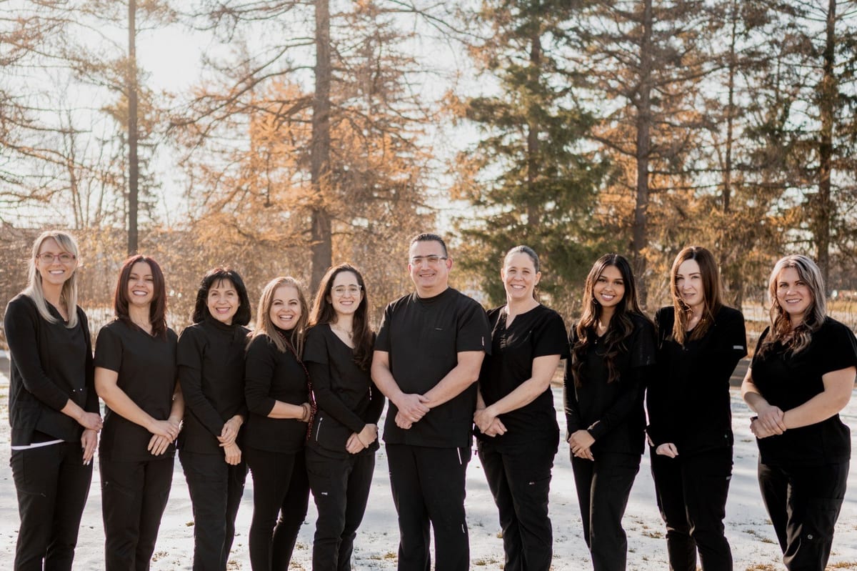The Royal City Dental team, photographed together outdoors